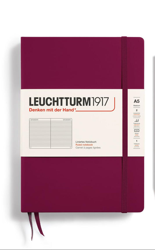 LEUCHTTURM1917 RULED NOTEBOOK-A5(251) - PORT RED