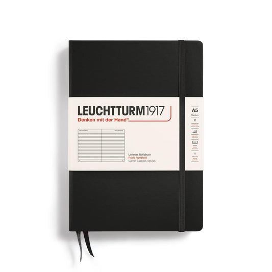 LEUCHTTURM1917 RULED NOTEBOOK-A5(251) - BLACK