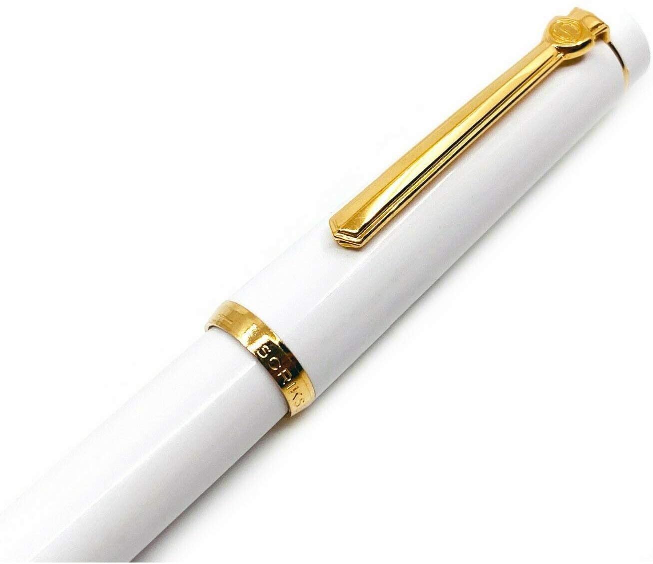 Scrikss 419 Medium Nib Fountain Pen - White GT