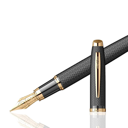 Scrikss Oscar 390 Medium Nib Fountain Pen - Matt Black GT