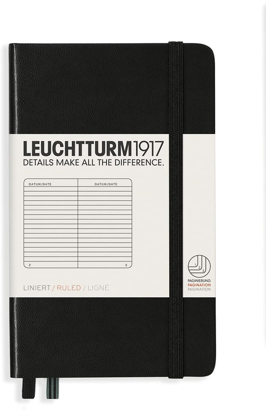 LEUCHTTURM1917 RULED NOTEBOOK-A6(187) - BLACK