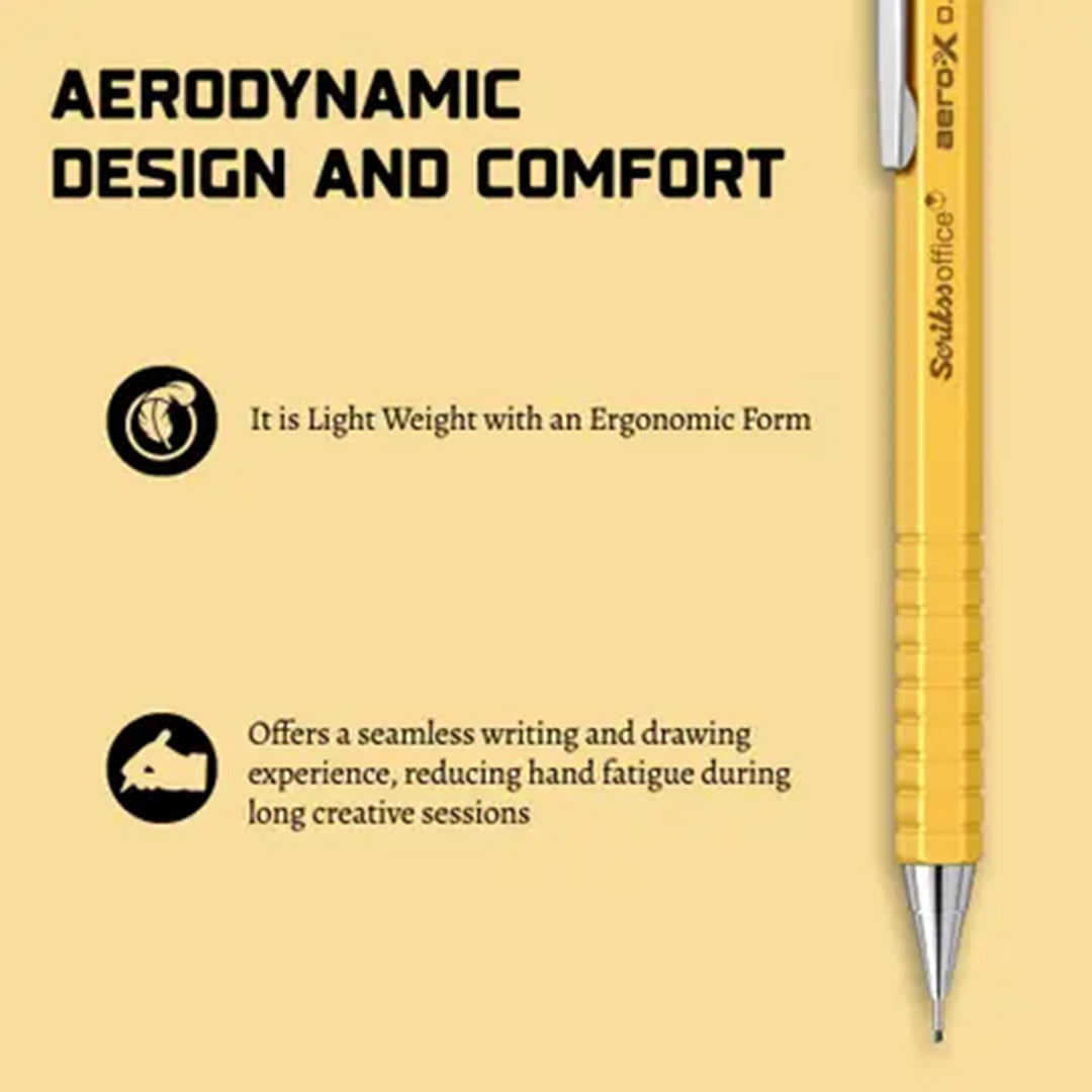 Scrikss Aero-X 0.7mm Mechanical Pencil - Yellow