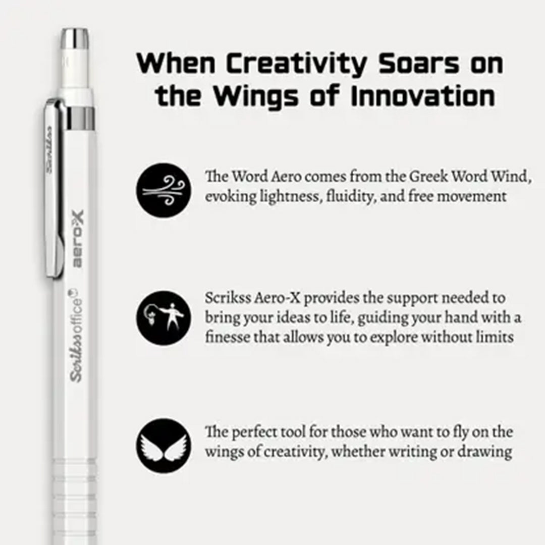 Scrikss Aero-X 0.7mm Mechanical Pencil - White