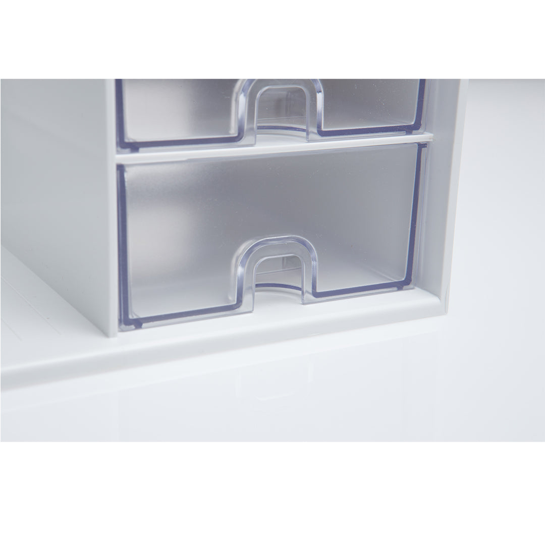 Sysmax | Book Rack With 2 Drawers | 2 Bookshelf | Organiser | White