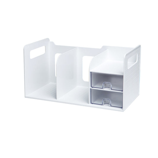 Sysmax | Book Rack With 2 Drawers | 2 Bookshelf | Organiser | White