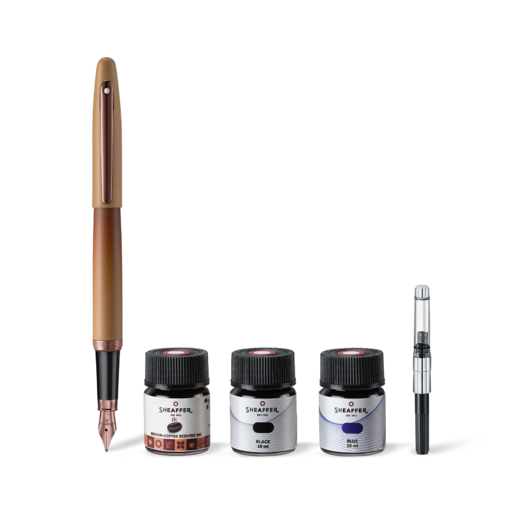 Sheaffer VFM Coffee Edition Fountain Pen with 3 Ink Vials Set