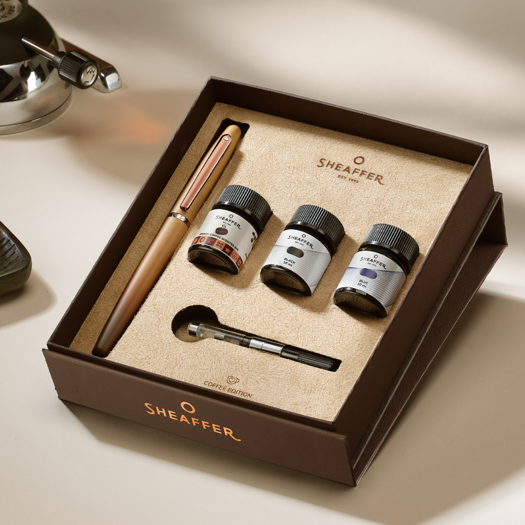Sheaffer VFM Coffee Edition Fountain Pen with 3 Ink Vials Set
