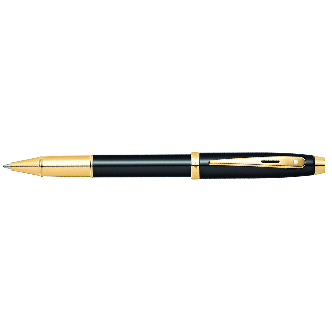 Sheaffer 100 Glossy Black Gold Trim Roller Pen