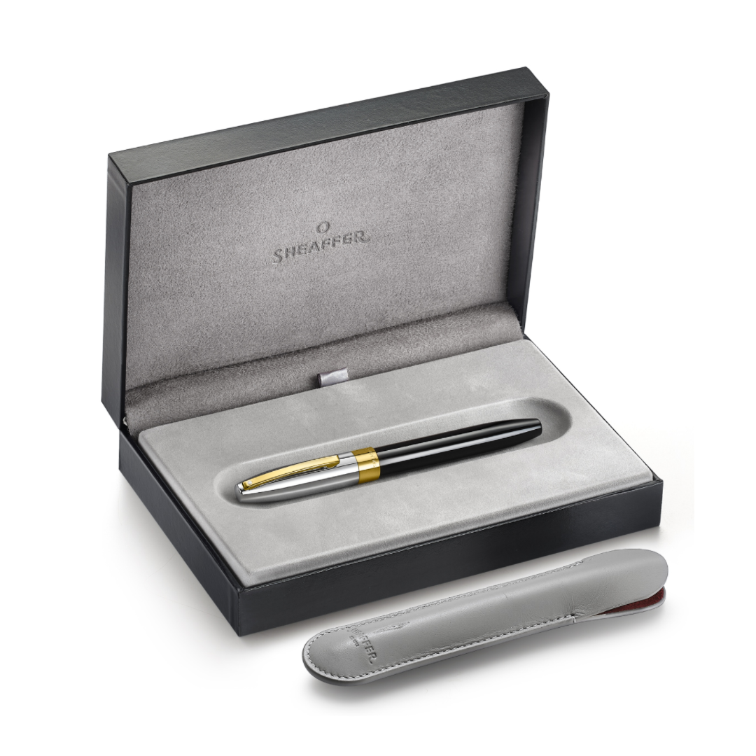 Sheaffer Legacy Inlaid Nib Fountain Pen - Glossy Black & Chrome Gold