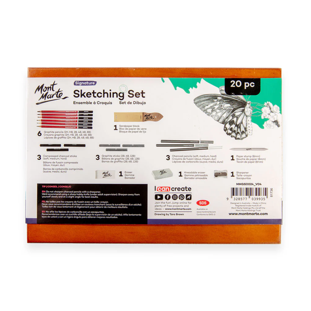 Mont Marte Sketching Set - Wooden Box