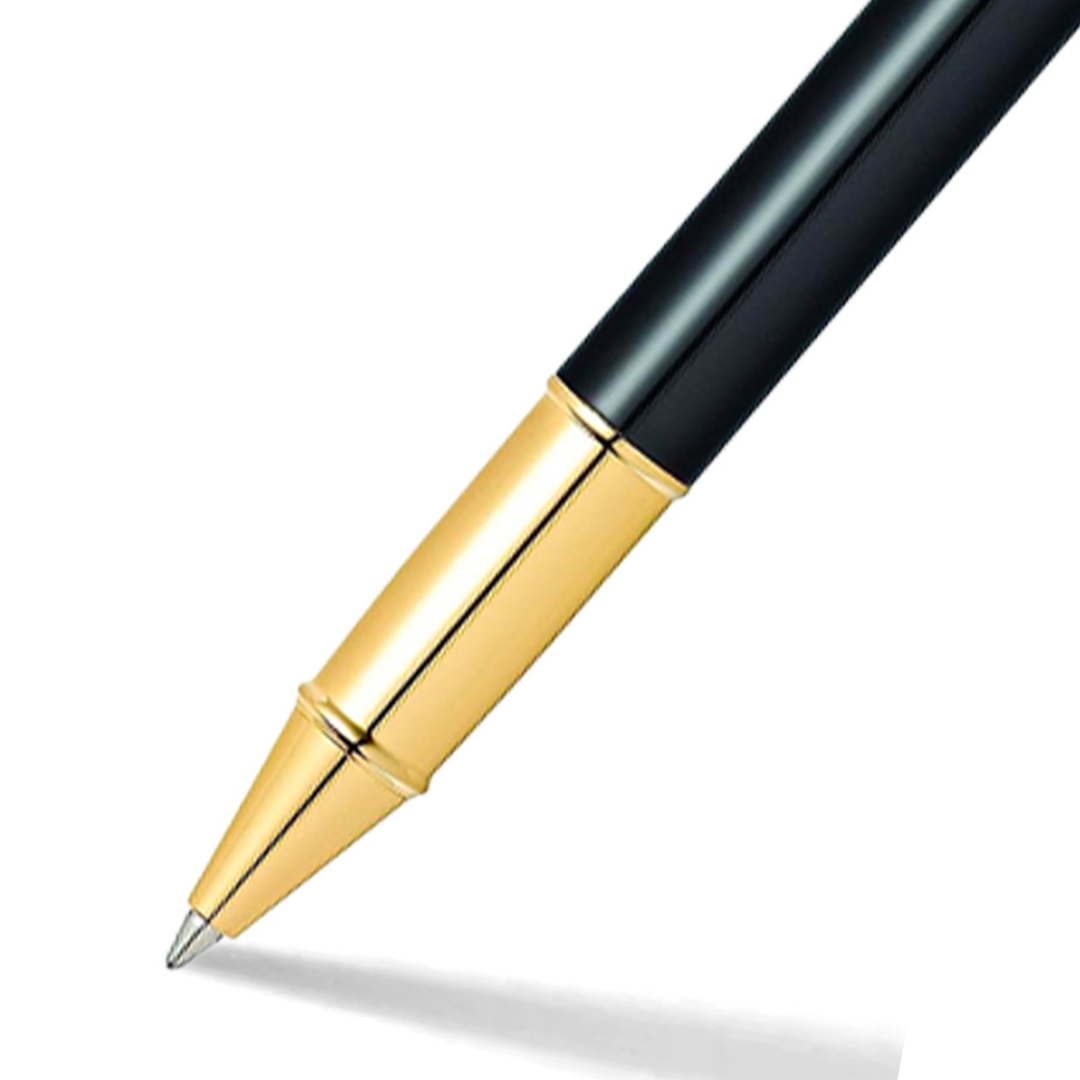 Sheaffer 100 Glossy Black Gold Trim Roller Pen