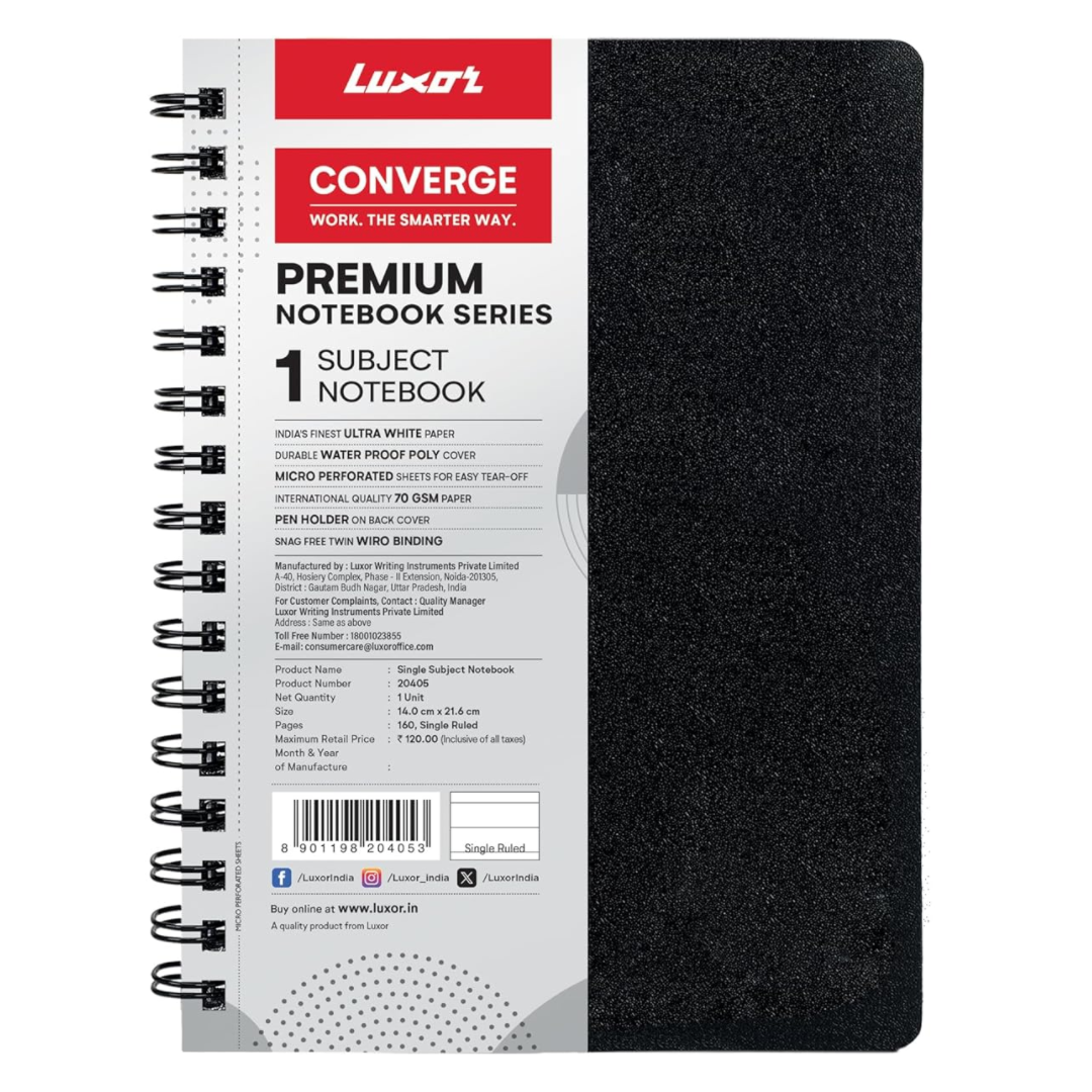 Luxor 1 Subject Notebook - A5 Size 160 Pages