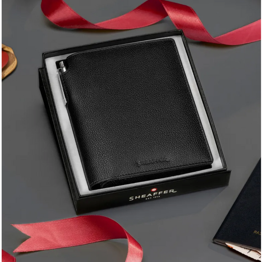 Sheaffer Gift Set Sentinel Ballpoint Pen with Leather Passport Holder