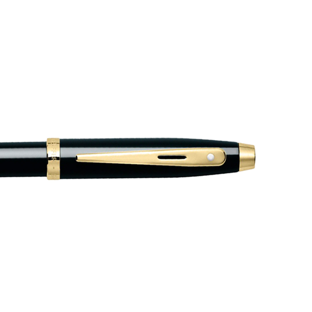 Sheaffer 100 Glossy Black Gold Trim Roller Pen