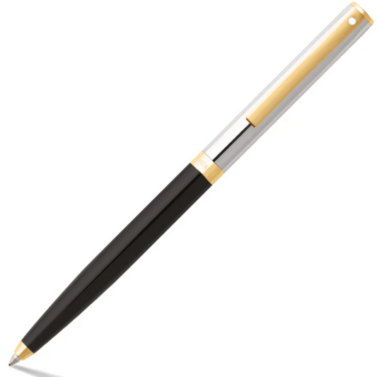 Sheaffer Sagaris Gloss Black Barrel With Chrome Top & Gold Trims Ball Pen