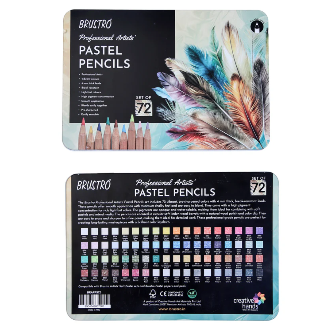 Brustro Pastel Colour Pencils - 72 Shades Set