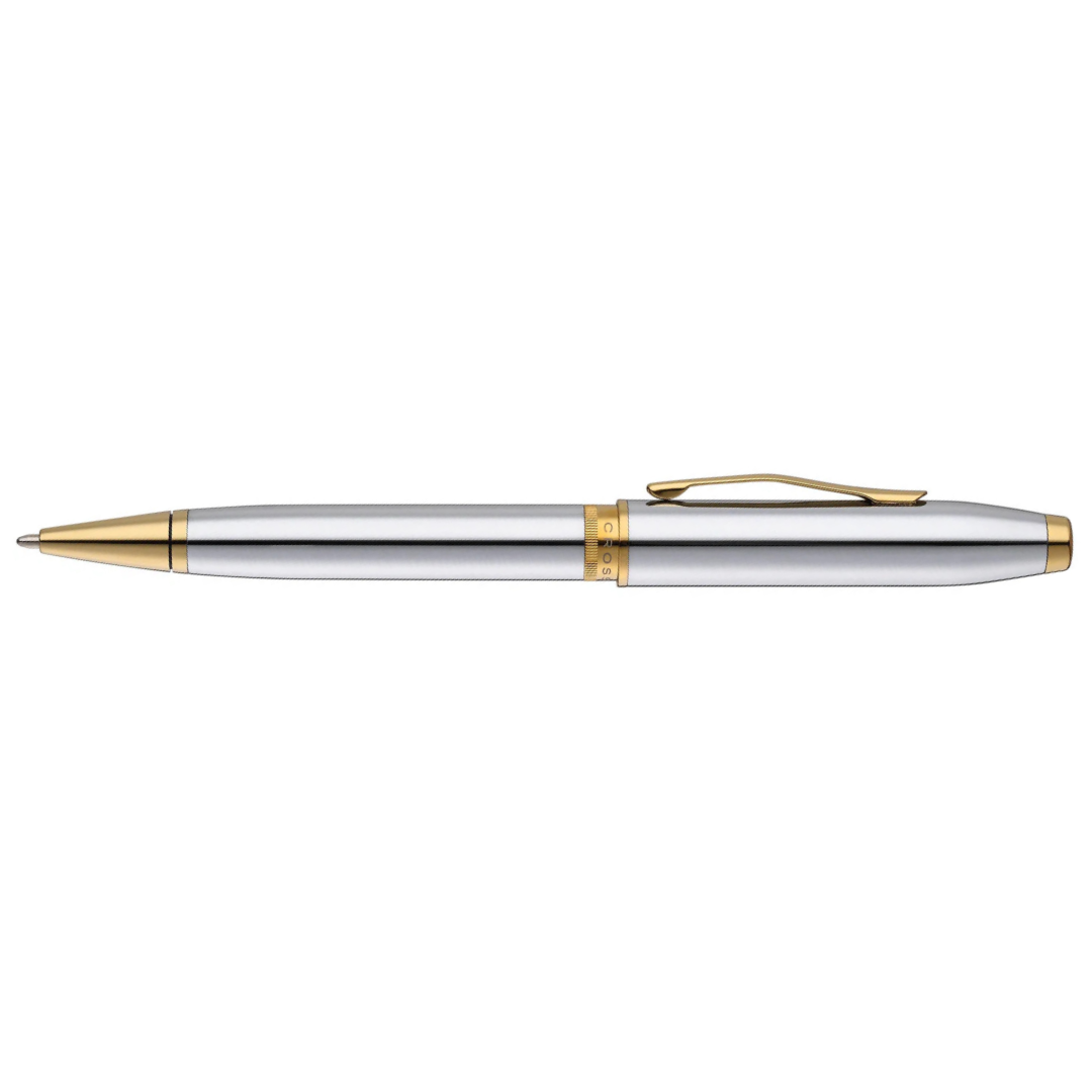 Cross Foundry Chrome with Gold Trim Ballpoint Pen
