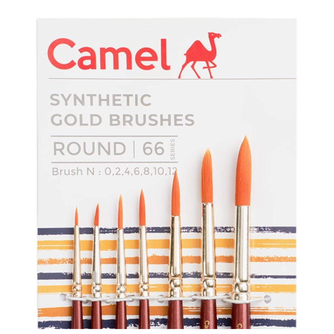 Camel Synthetic Gold Brush Set of 7 - Round