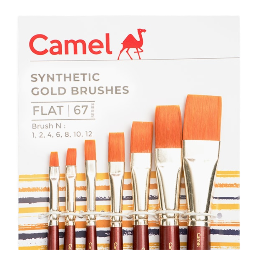 Camel Synthetic Gold Brush Set of 7 - Flat