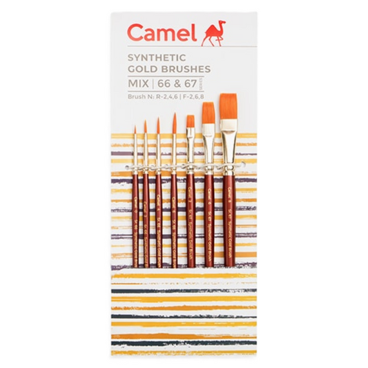Camel Synthetic Gold Brush Set of 7 - Mix