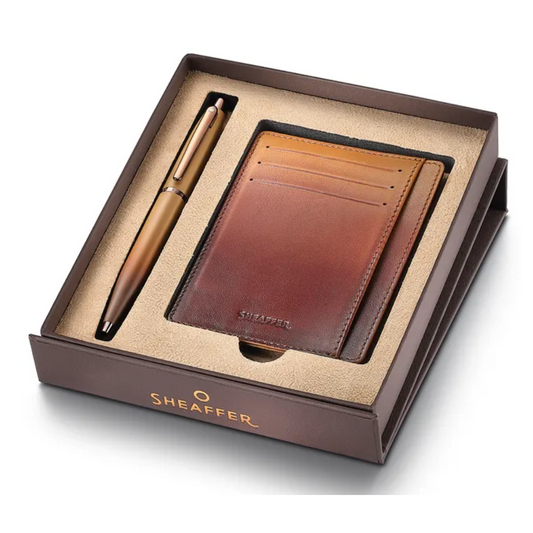Sheaffer VFM Coffee Edition Pen with Card Holder Combo Set
