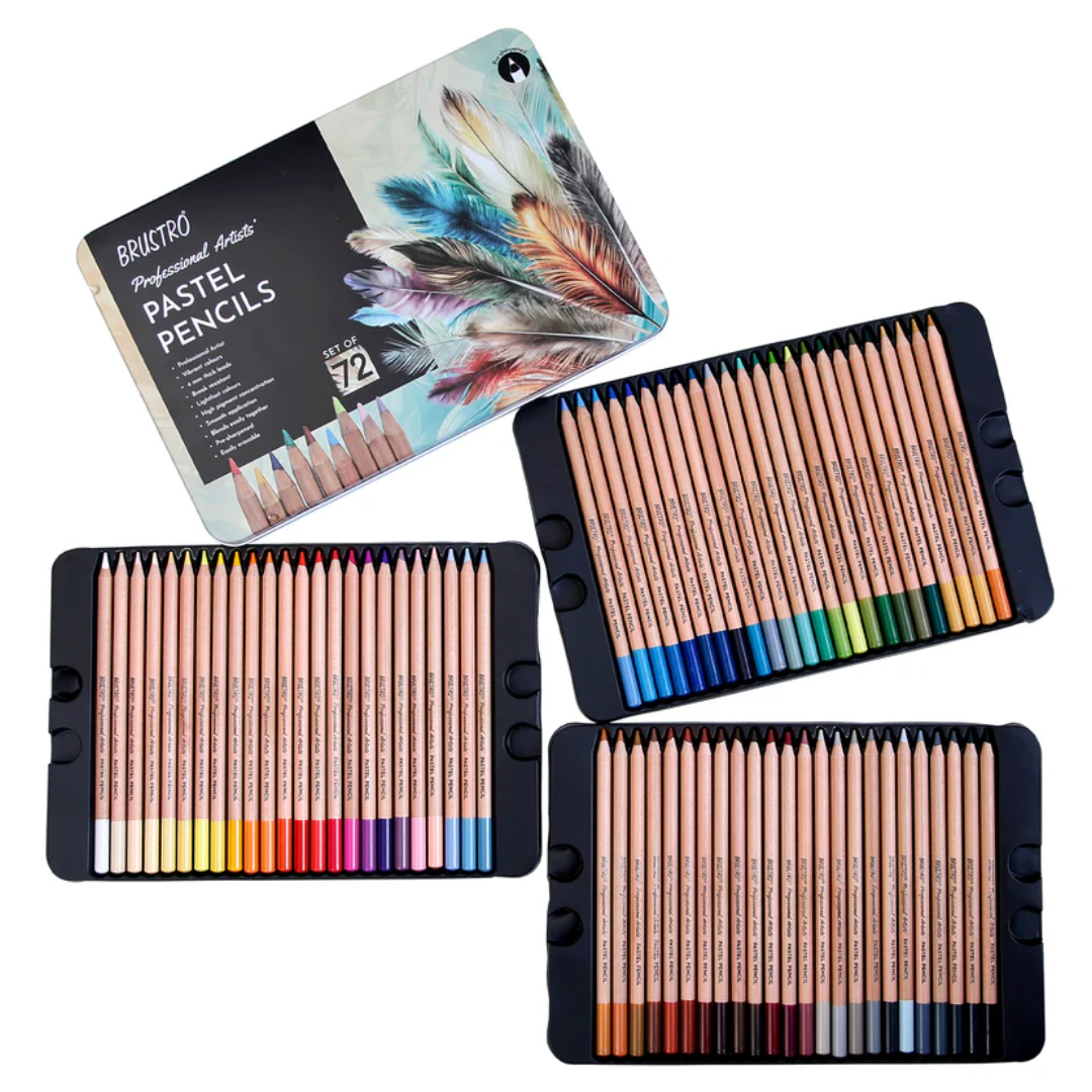 Brustro Pastel Colour Pencils - 72 Shades Set