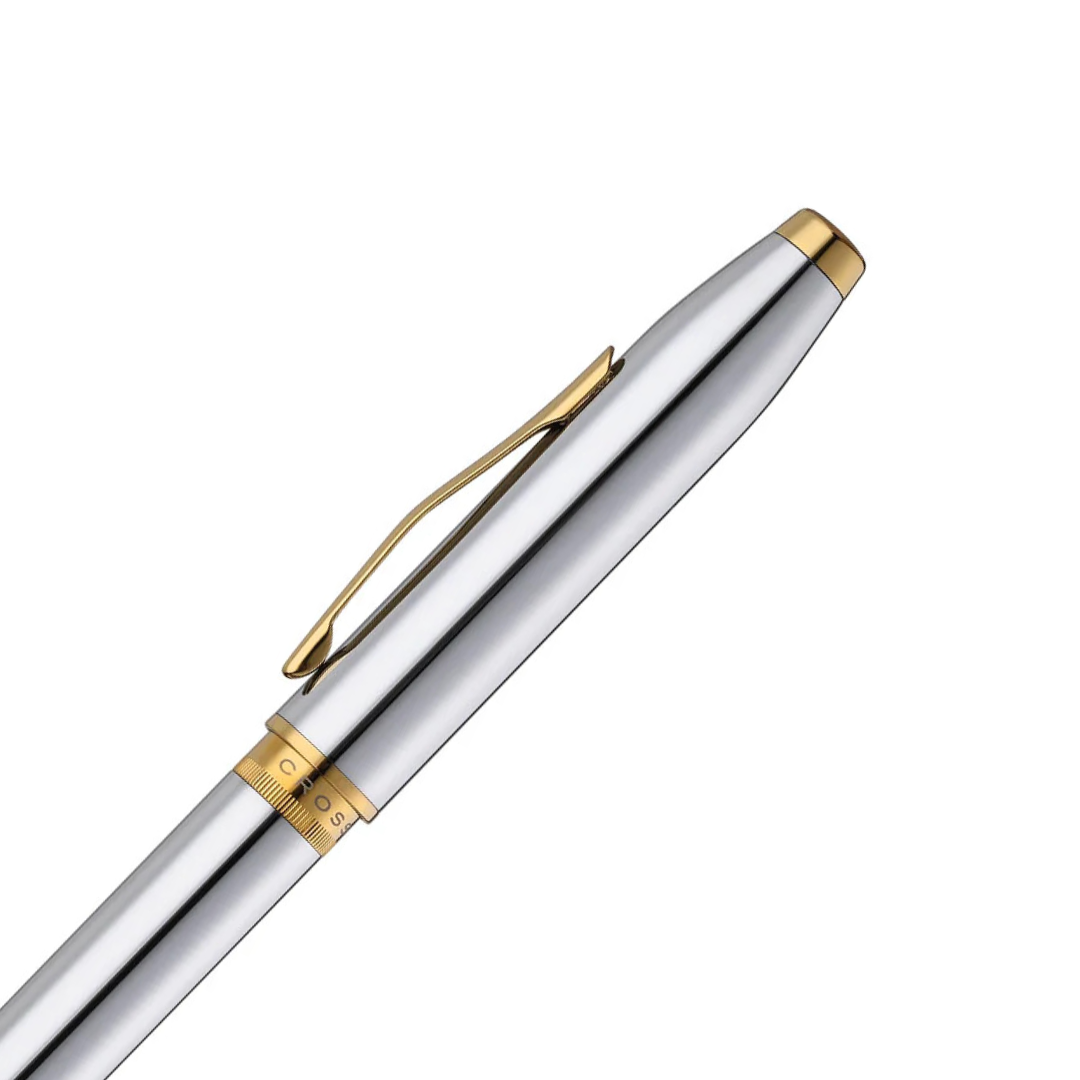 Cross Foundry Chrome with Gold Trim Ballpoint Pen