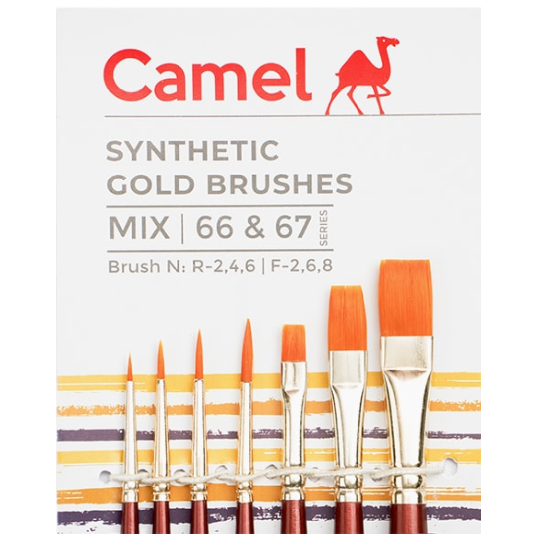 Camel Synthetic Gold Brush Set of 7 - Mix