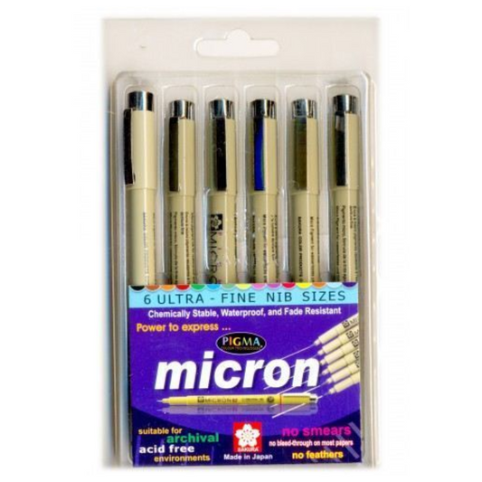 Sakura Micron 6 Pen Set - Black