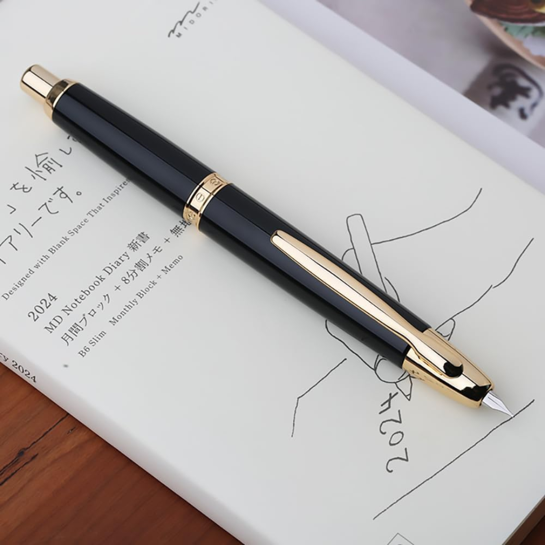 Moonman Majohn A1 Capless Fountain Pen Black Gold