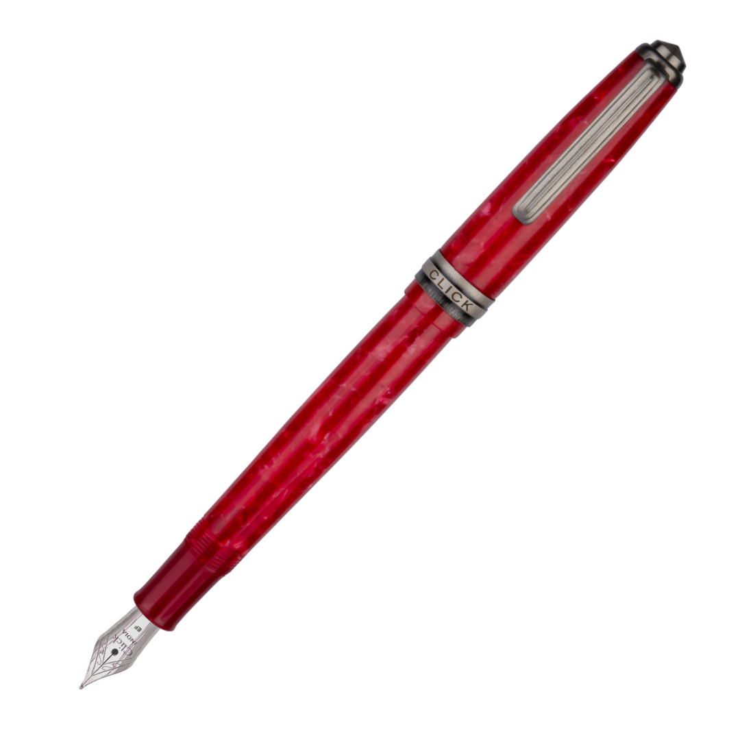 Click Falcon Premium Acrylic Fountain Pen Coral Red