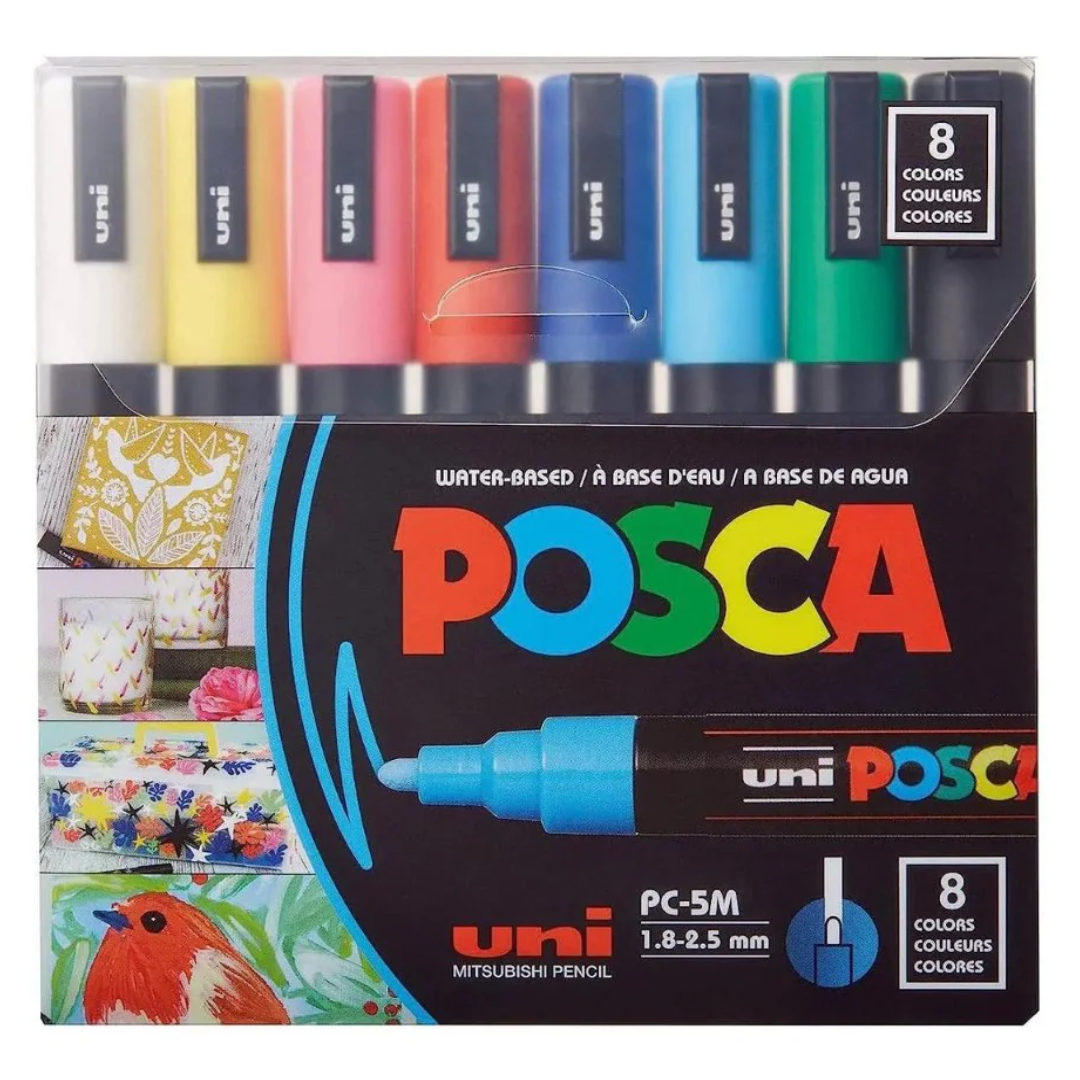 Uni Ball Posca Markers 5m Pack of 8