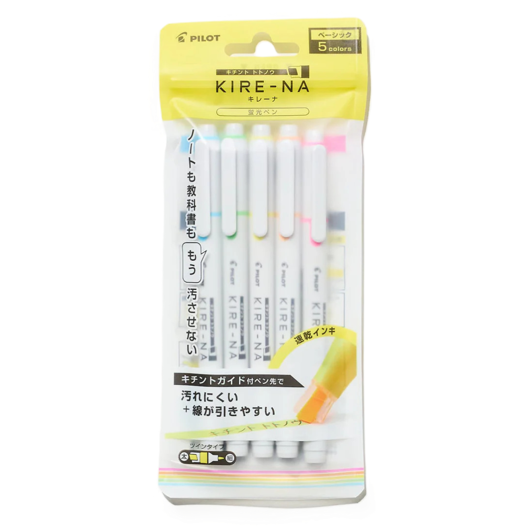 Pilot Kire-na Highlighter Set of 5 Basic Colors