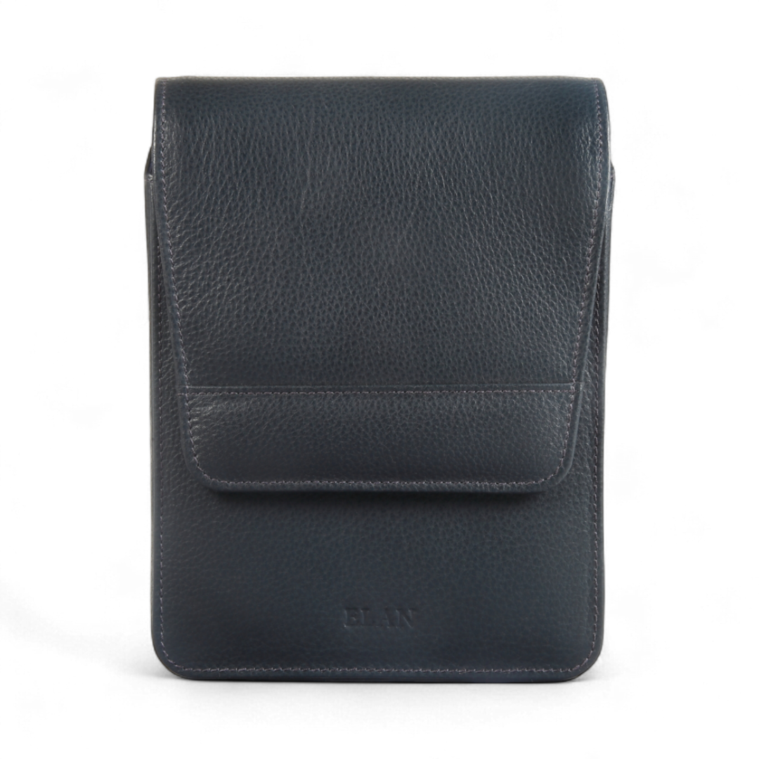 Elan 6 Pen Case Blue - Faux Leather