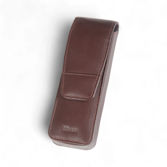 Elan 2 Pen Case Brown - Leather