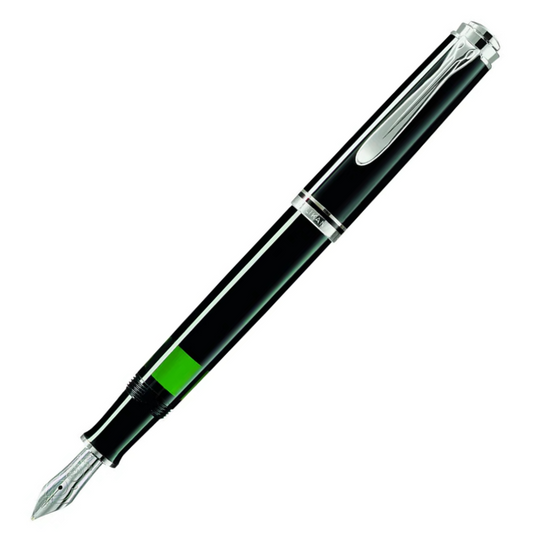 Pelikan Souveran M405 Black Fountain Pen (Chrome Trims)