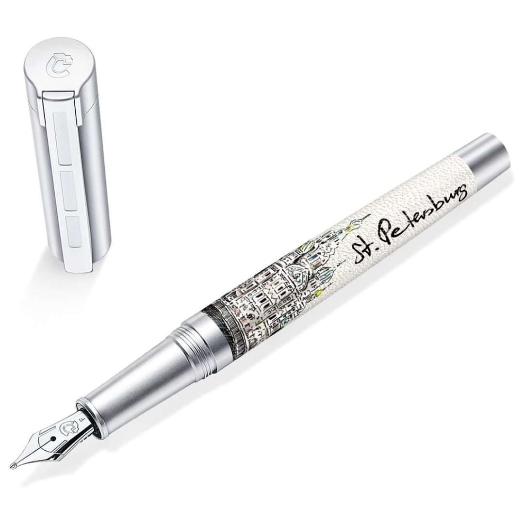 Staedtler Premium Corium Urbes Fountain Pen | Hand Drawn Illustration of St. Petersburg