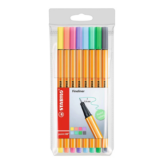 Stabilo Point 88 Fineliner Pack of 8 Pastel Colors
