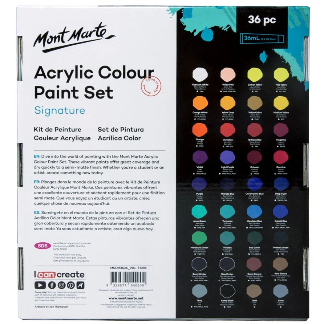 Mont Marte Acrylic Color 36 Shades Set (36ml each)