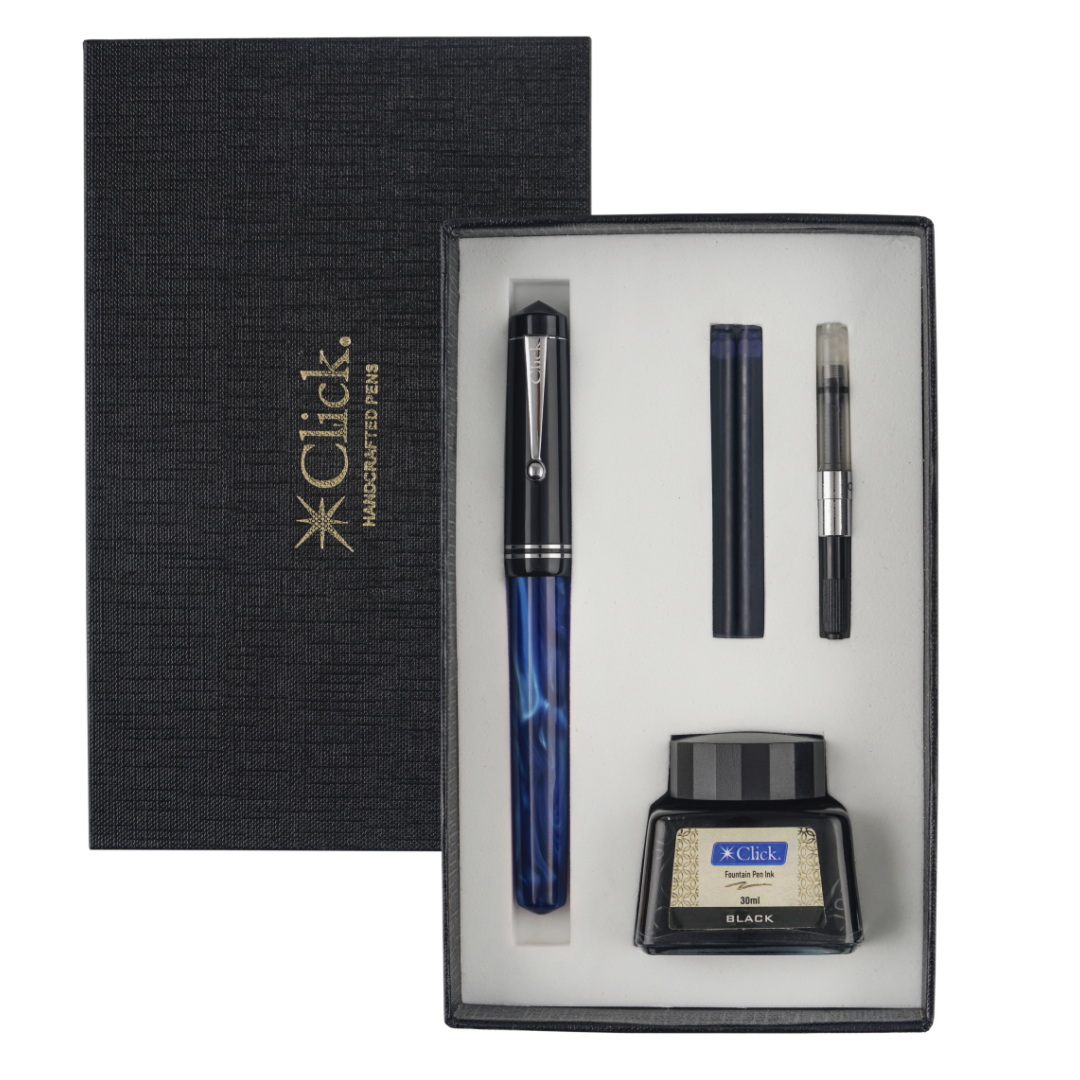 Click Aristocrat HA Fountain Pen Sapphire with Ink Set