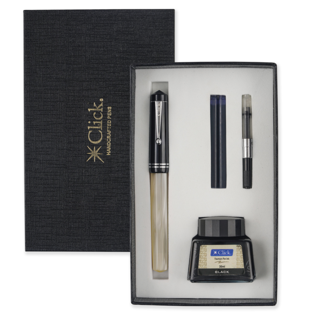 Click Aristocrat HA Fountain Pen Pearl with Ink Set