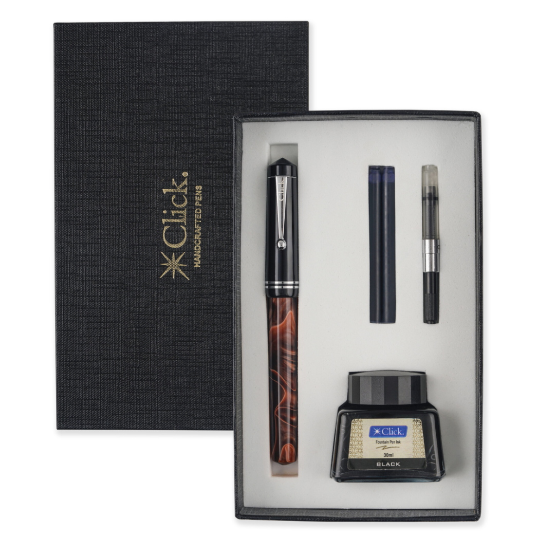 Click Aristocrat HA Fountain Pen Brown with Ink Set
