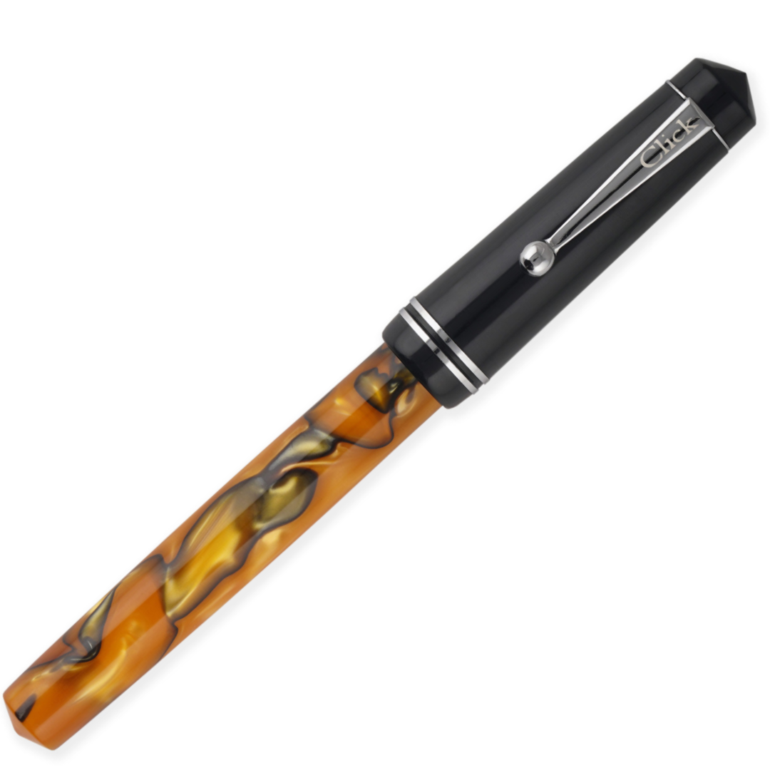 Click Aristocrat HA Fountain Pen Black Orange with Ink Set