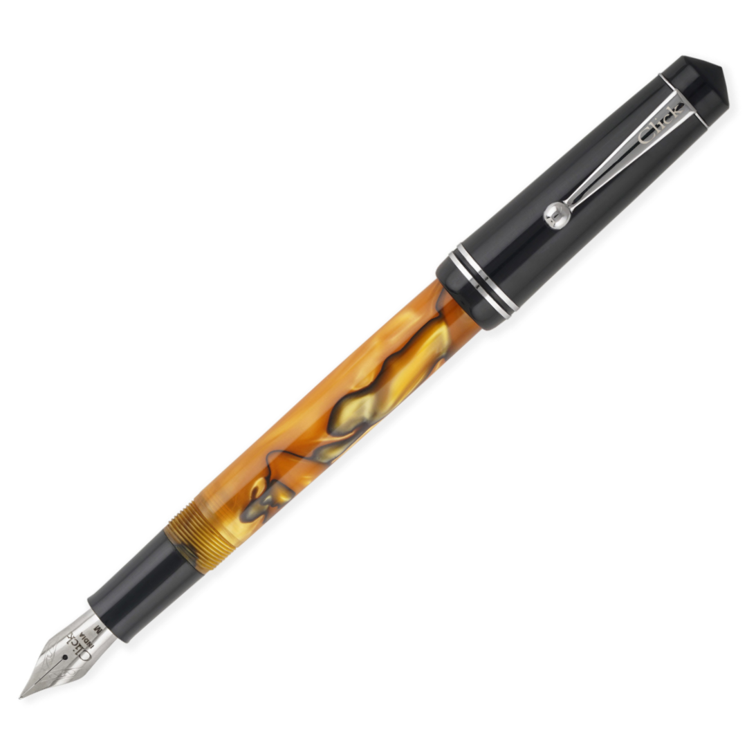 Click Aristocrat HA Fountain Pen Black Orange with Ink Set