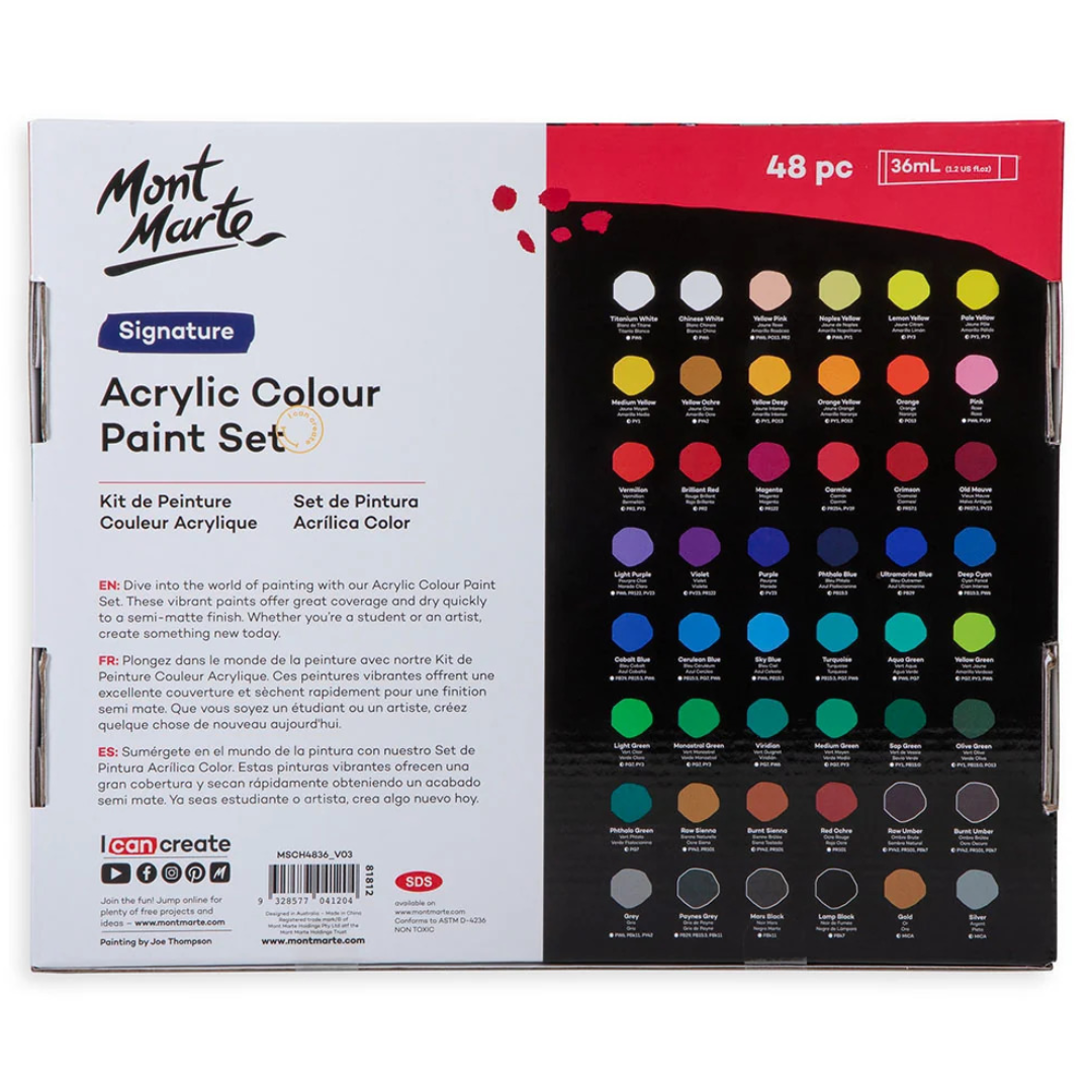Mont Marte Acrylic Color 48 Shades Set (36ml each)