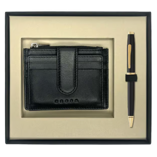 Cross Coventry Black Gold Ball Pen & Card Holder Gift Set