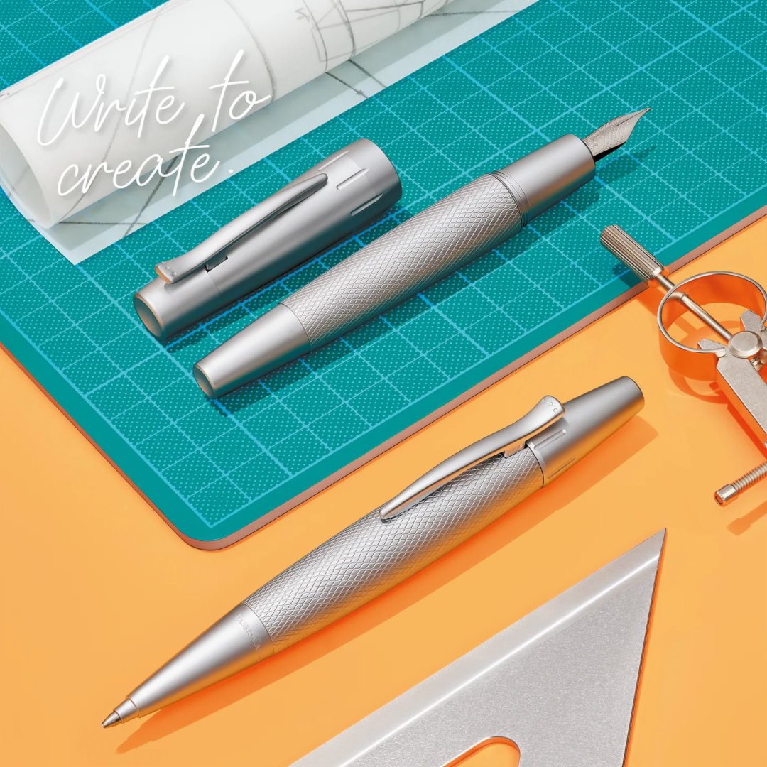 Faber Castell E Motion Fountain Pen Pure Silver CT