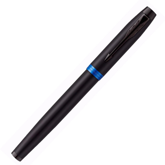Parker IM Marine Blue Black Trim Fountain Pen - Medium Nib