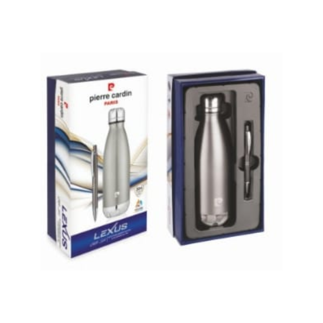 Pierre Cardin Lexus Pen and Water Bottle Gift Set - Silver