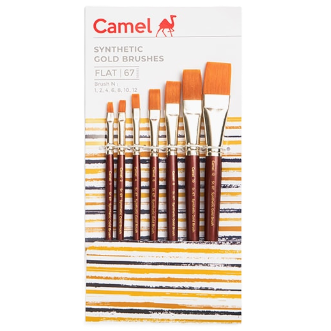 Camel Synthetic Gold Brush Set of 7 - Flat